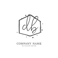 Handwritten initial letter D B DB for identity and logo. Vector logo template with handwriting and signature style.