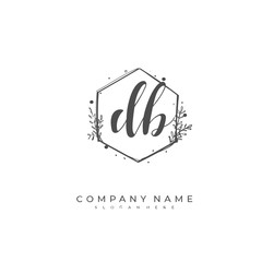 Handwritten initial letter D B DB for identity and logo. Vector logo template with handwriting and signature style.