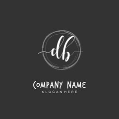 Handwritten initial letter D B DB for identity and logo. Vector logo template with handwriting and signature style.