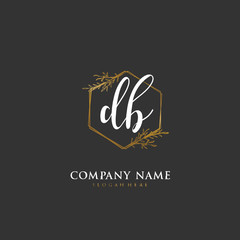 Handwritten initial letter D B DB for identity and logo. Vector logo template with handwriting and signature style.