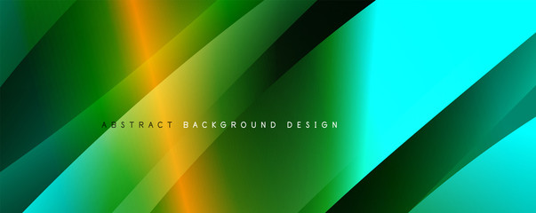 Wave liquid style lines with shadows and light on gradient background