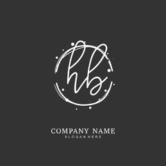 Handwritten initial letter H B HB for identity and logo. Vector logo template with handwriting and signature style.