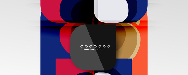 Abstract background - geometric cut paper design flower or square shape composition. Vector Illustration For Wallpaper, Banner, Background, Card, Book Illustration, landing page