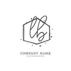 Handwritten initial letter L B LB for identity and logo. Vector logo template with handwriting and signature style.