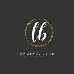 Handwritten initial letter L B LB for identity and logo. Vector logo template with handwriting and signature style.