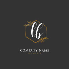 Handwritten initial letter L B LB for identity and logo. Vector logo template with handwriting and signature style.