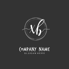  Handwritten initial letter X B XB for identity and logo. Vector logo template with handwriting and signature style.