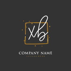  Handwritten initial letter X B XB for identity and logo. Vector logo template with handwriting and signature style.
