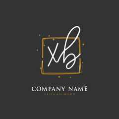 Obraz premium Handwritten initial letter X B XB for identity and logo. Vector logo template with handwriting and signature style.