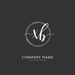  Handwritten initial letter X B XB for identity and logo. Vector logo template with handwriting and signature style.