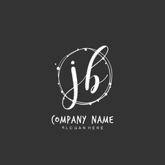  Handwritten initial letter J B JB for identity and logo. Vector logo template with handwriting and signature style.