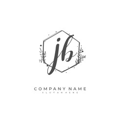  Handwritten initial letter J B JB for identity and logo. Vector logo template with handwriting and signature style.