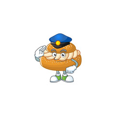 A cartoon of semla dressed as a Police officer