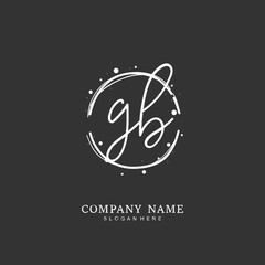 Handwritten initial letter G B GB for identity and logo. Vector logo template with handwriting and signature style.