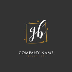Handwritten initial letter G B GB for identity and logo. Vector logo template with handwriting and signature style.