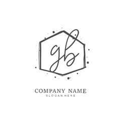 Handwritten initial letter G B GB for identity and logo. Vector logo template with handwriting and signature style.