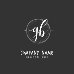Handwritten initial letter G B GB for identity and logo. Vector logo template with handwriting and signature style.