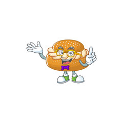 Super Funny semla in nerd mascot design style