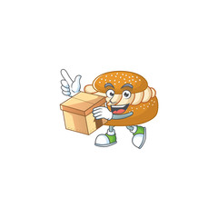 An icon of semla mascot design style with a box