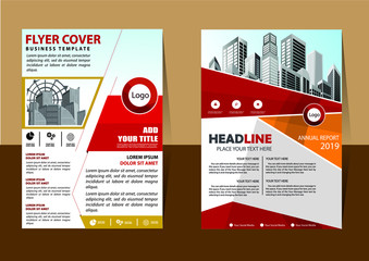 Brochure design, cover modern layout, annual report, poster, flyer in A4 with colorful triangles, geometric shapes for tech, science, market with light background