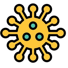 Virus or Bacteria vector illustration, filled style icon