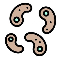 Virus or Bacteria vector illustration, filled style icon