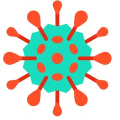 Virus or Bacteria vector illustration, flat style icon