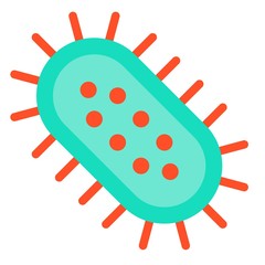 Virus or Bacteria vector illustration, flat style icon