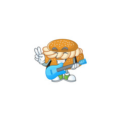 Supper talented semla cartoon design with a guitar