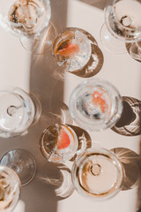 glasses with lemonade in the sunlight