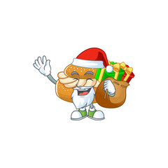 Semla Cartoon character of Santa with box of gift