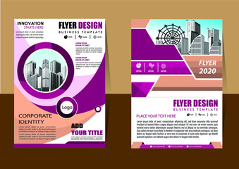 Brochure design, cover modern layout, annual report, poster, flyer in A4 with colorful triangles, geometric shapes for tech, science, market with light background