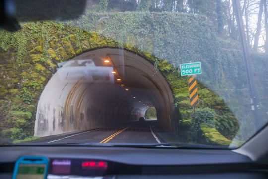 Approaching a Tunnel, Driving Through Tunnel, Road Trip