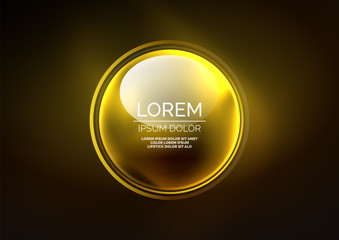 Glowing neon shiny transparent bubbles, glass circles or bio cell concept. Techno futuristic vector abstract background For Wallpaper, Banner, Background, Card, Book Illustration, landing page