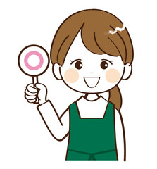 女性、店員、正解