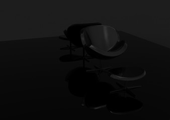 chair on black background
