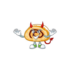 Cartoon picture of swiss roll in devil cartoon character design