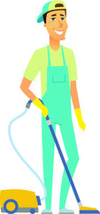 cleaning staff isolated illustration