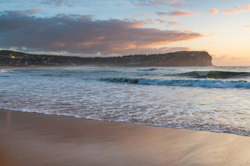 Sunrise Seascape and Cloudy Sky