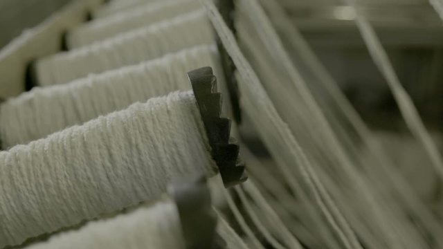 Yarn Spools in a Textile Factory