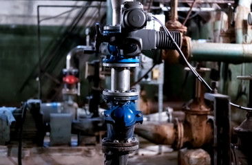 Industry. Old pumping station. General view of the units.