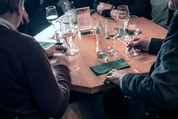 man and woman at restaurant, in wien, viena, österrike, Austria