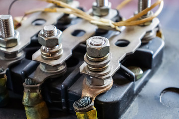 Industry. Disassembled electrical element. Detail. Close-up.