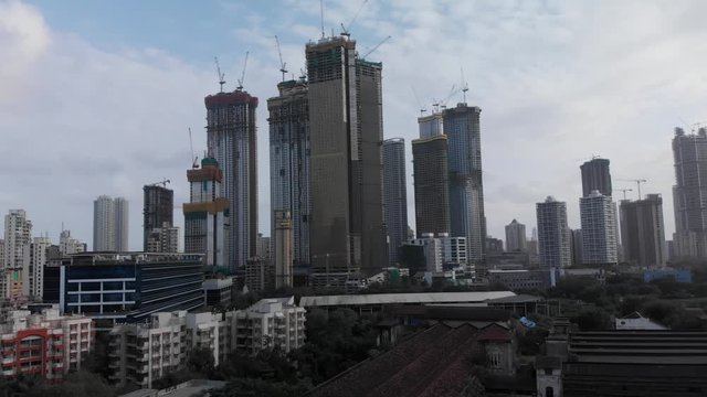 Urban Jungle, Tall towers of Mumbai, Cloudy arial View