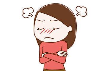 プンプン怒っている女性