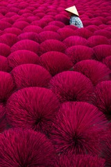 Incense sticks drying in the sun