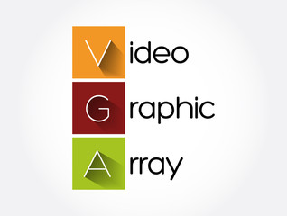 VGA - Video Graphic Array acronym, technology concept background