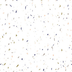 Terrazzo flooring textured surface modern abstract pattern. Vector seamless abstract repeat with chips of marble or granite in soft pastel  colors.