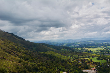 Fototapeta na wymiar Mountains among the vegetation after the storm