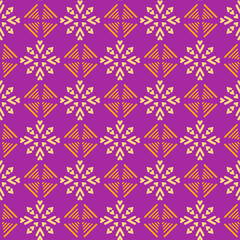 Colorful Decorative Background | Purple Geometric Pattern | Seamless Wallpaper For Interior Design